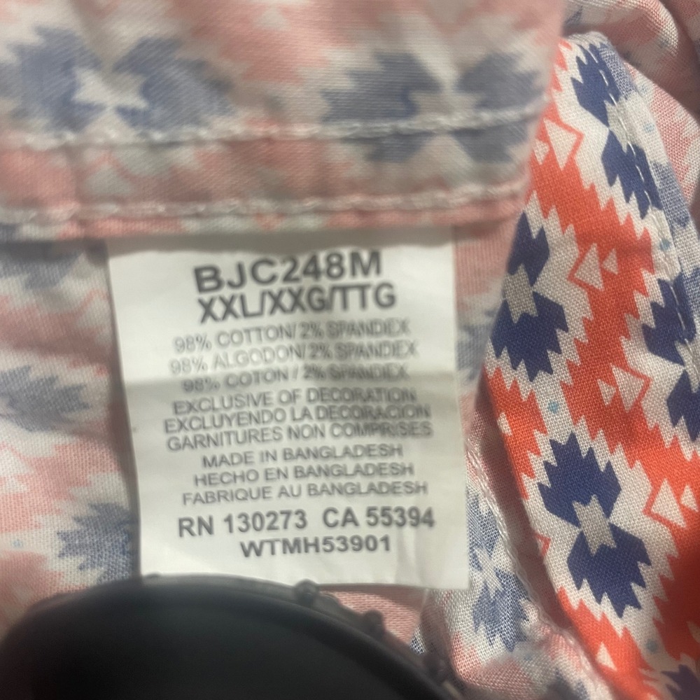 Wrangler 20X‎ Competition Western Snap Shirt XXL Geometric Aztec Long Sleeve - Picture 5 of 5